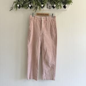 everlane pink corduroy Straight Leg High Rise Pants Size 4 O9021